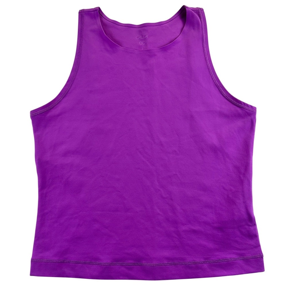 CALIA Essentials Fitness Tank Lilac Fields Purple Large New Yoga Gym WAX31286